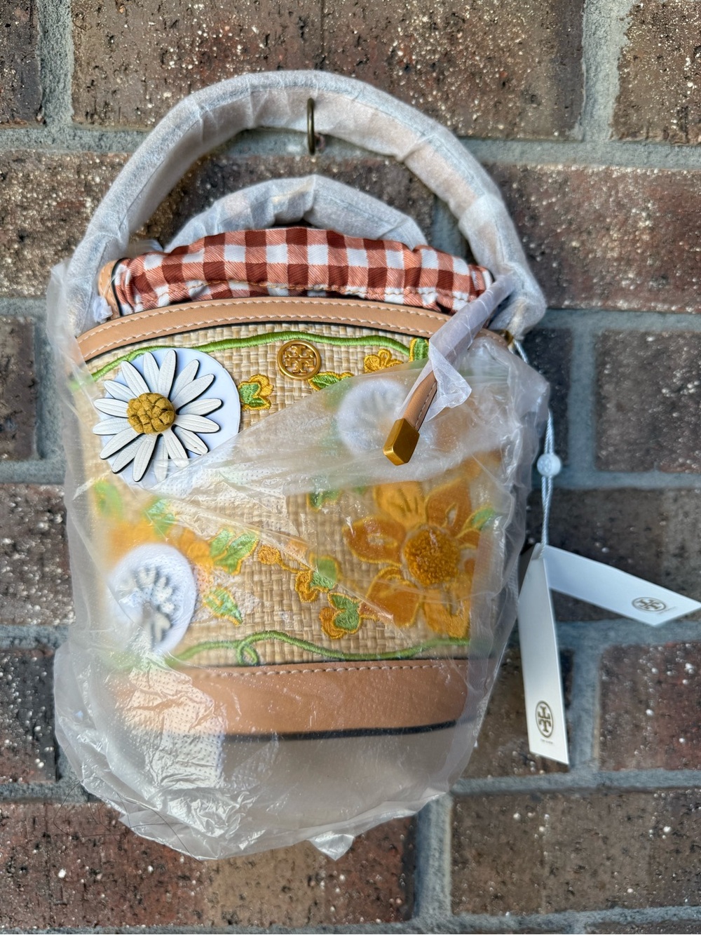 Tory Burch Robinson Straw Bucket Shoulder Bag (NWT) - Picture 5 of 7